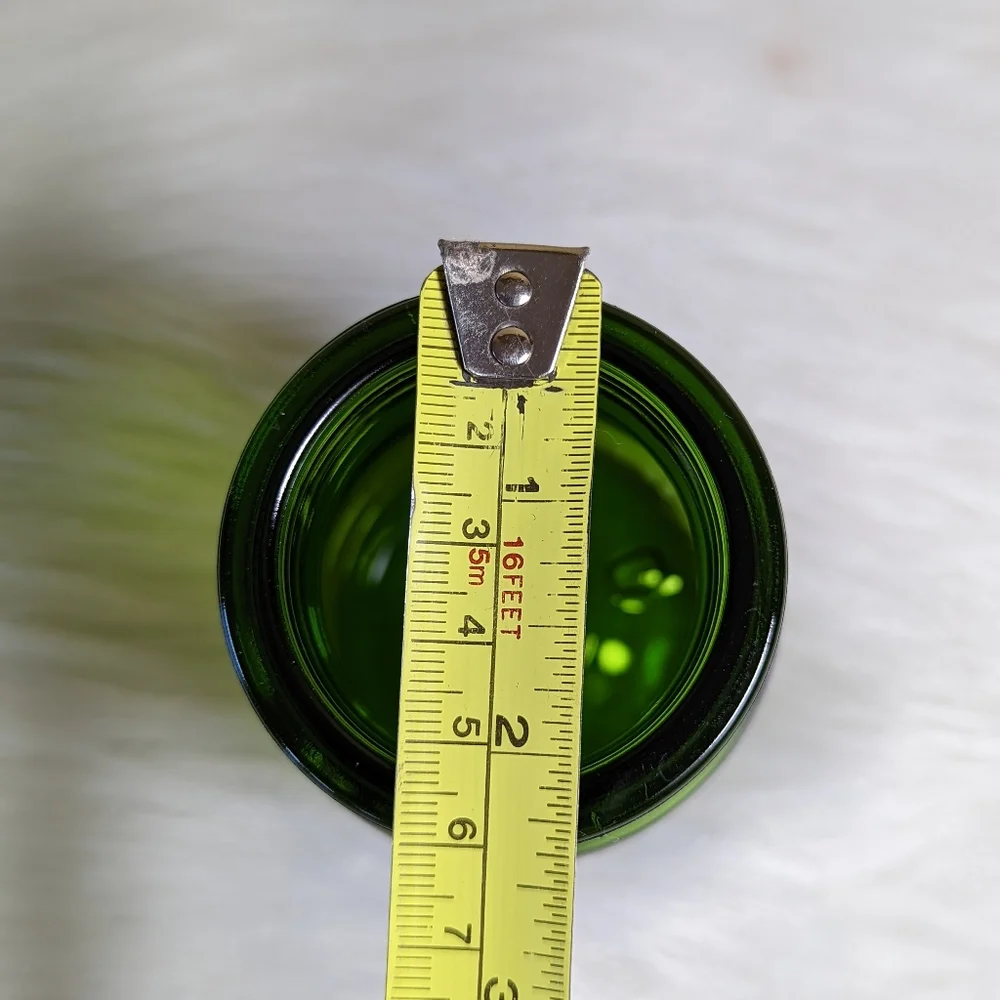 Belgium Dark Green Mid Century Glass Apothecary Jar Vintage Style